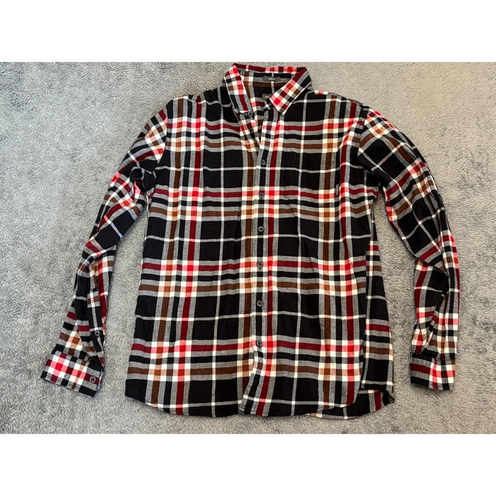 Eddie Bauer Flannel Shirt Mens TL Red Plaid Classic Fit Button Up Long Sleeve